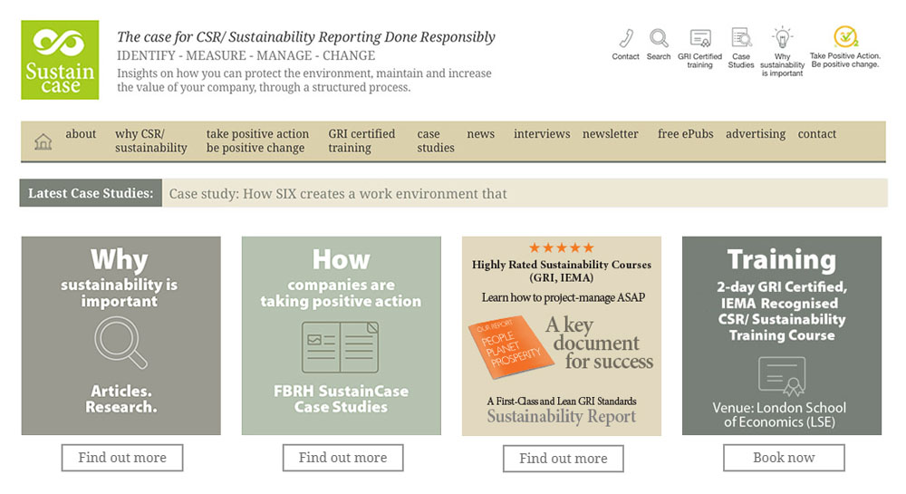 Sustain sustaincase esg csr corporate social responsibility gri global reporting initiative standards